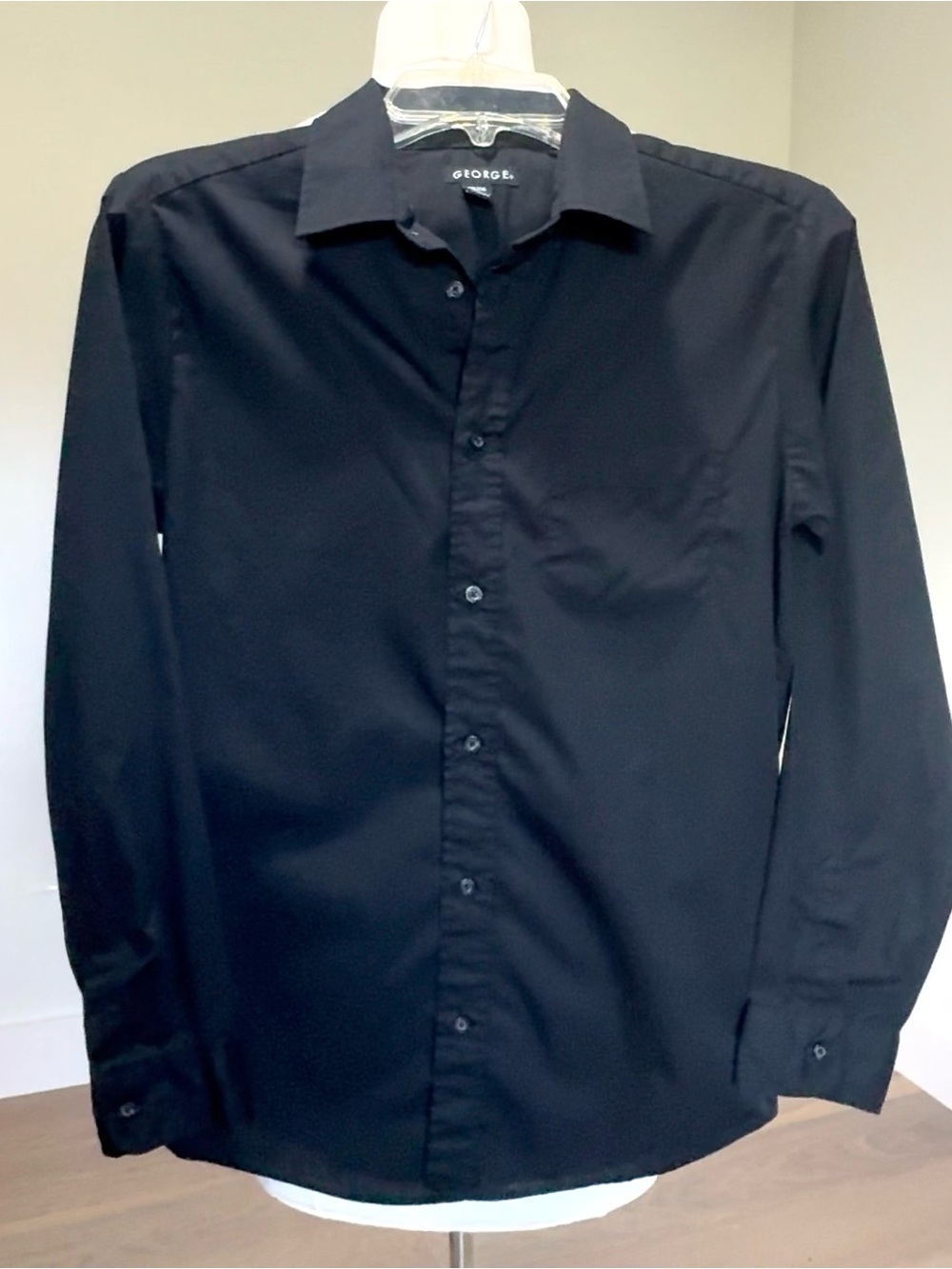 George Boys Black Long Sleeve Dress Shirt Size XXL (18)